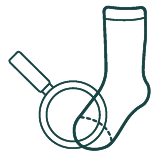 Pictogramme chaussettes sans couture
