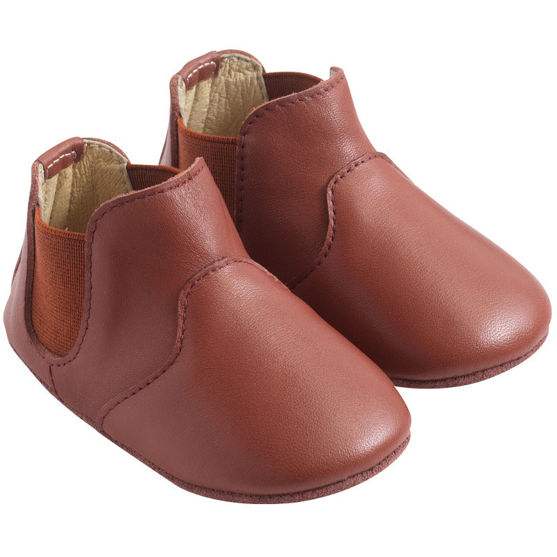 chaussures-bebe-cuir-souple-bootiz-havane-profil