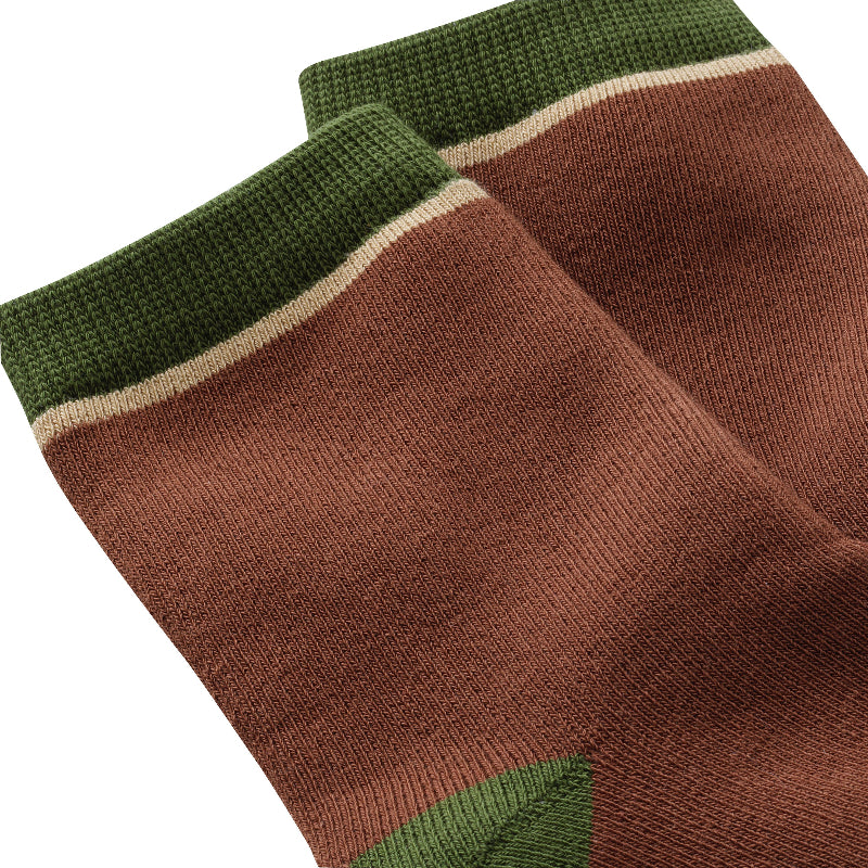 chaussettes sans couture marron et vert épaisses