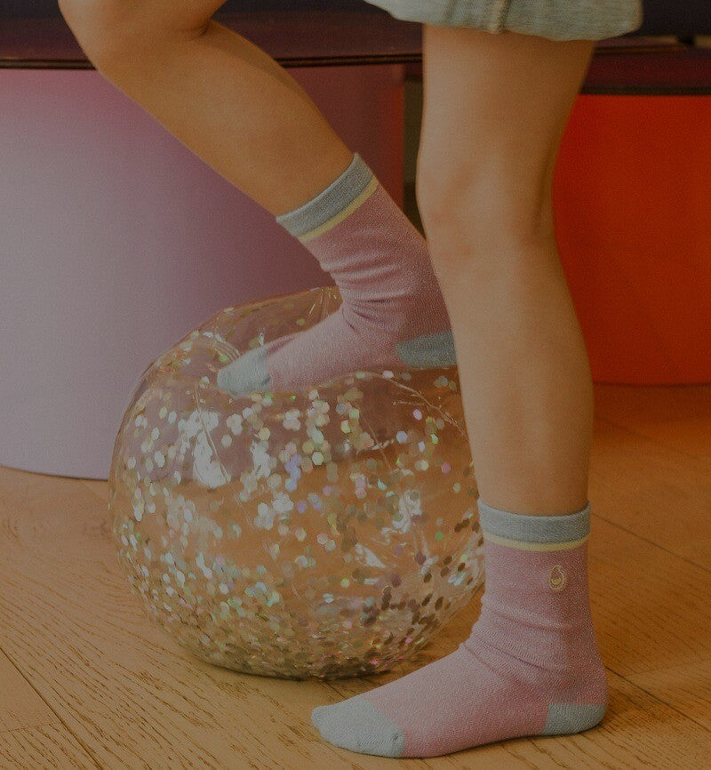 Unies paillettes - mauve et bleu