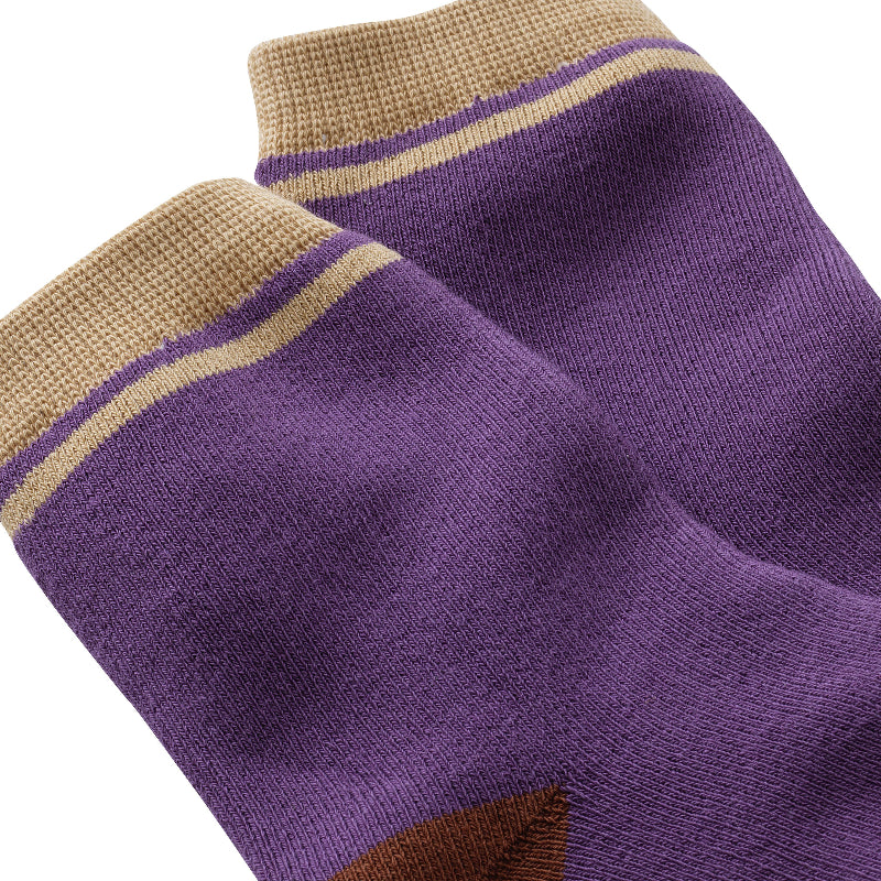 chaussettes sans couture violet et beige épaisses