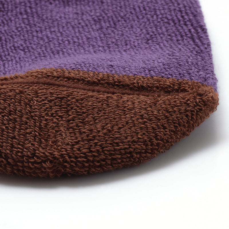 chaussettes sans couture violet et beige épaisses