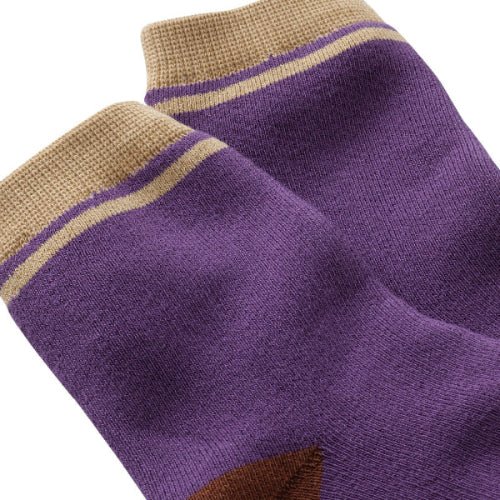 chaussettes sans couture violet et beige épaisses vue zoomée