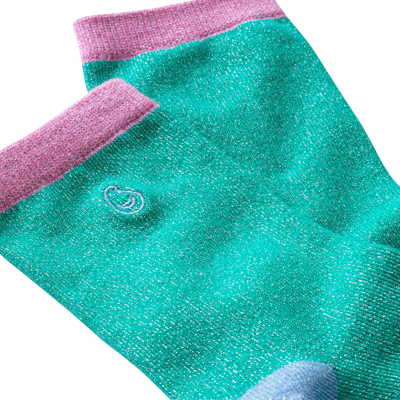 Unies paillettes – vert et rose
