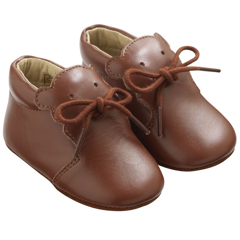Chaussures bébé cuir souple bobi marron –