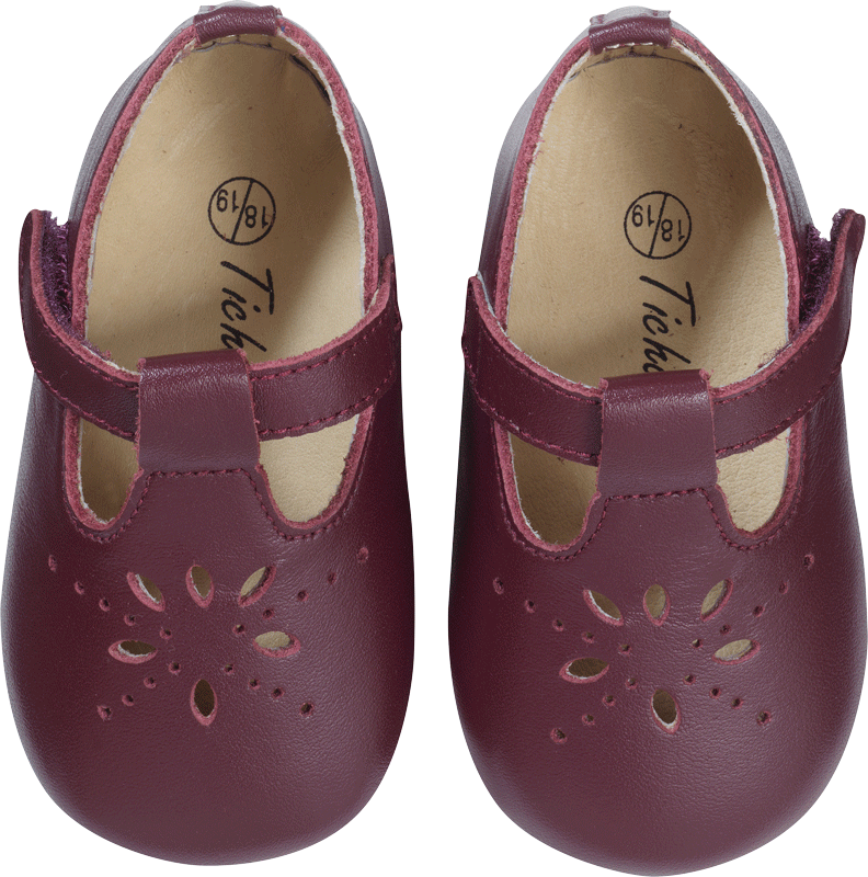 chaussures-bebe-cuir-souple-salomé-bordeaux-face