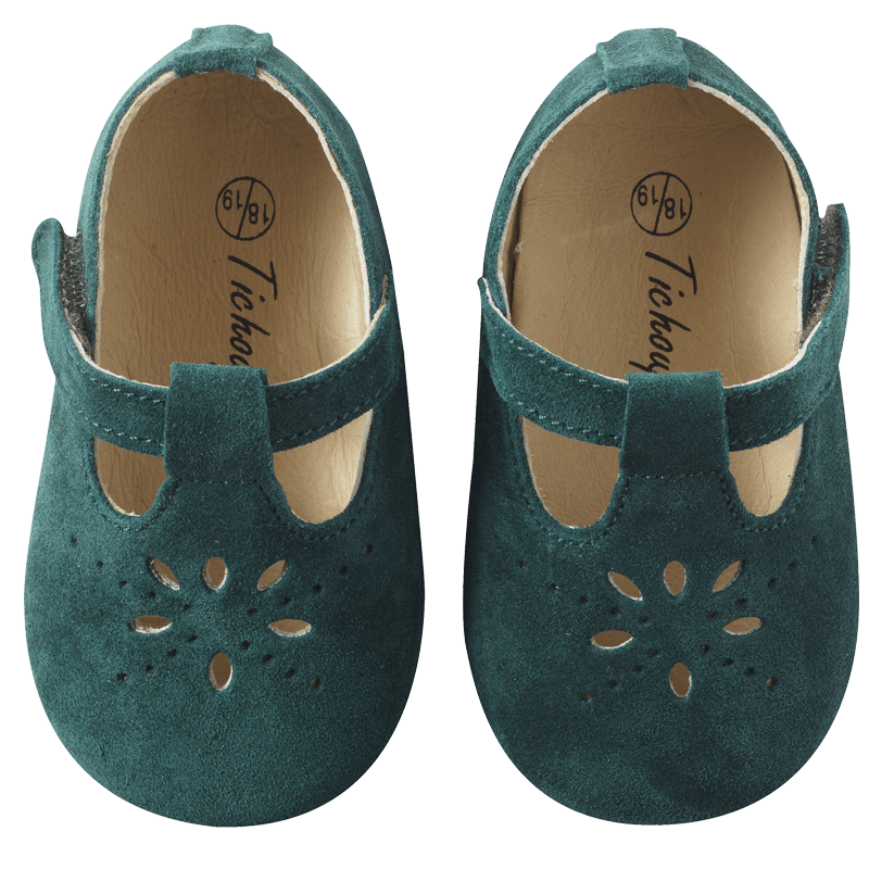 chaussures-bebe-cuir-souple-salome-vert-face