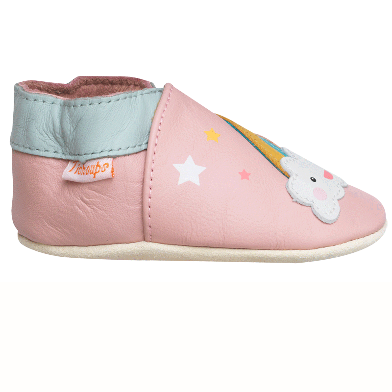 chaussons-bebe-cuir-souple-cyrielle-arc-en-ciel-redoute