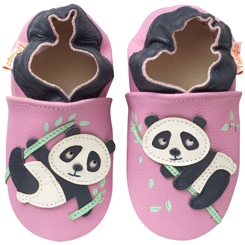 Chaussons bébé cuir souple Dana le panda–