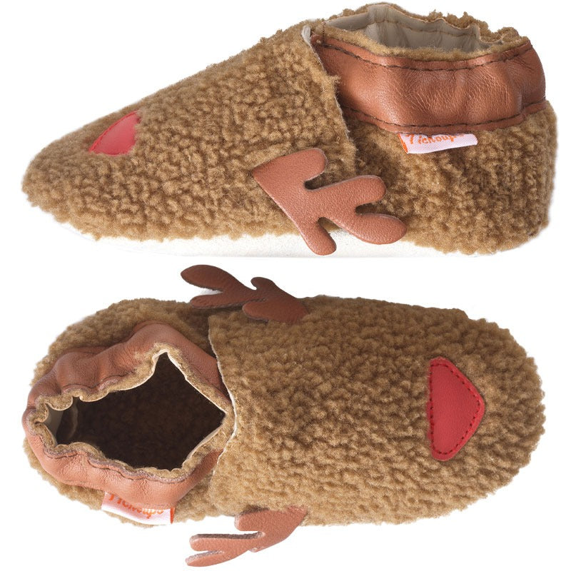 chaussons-bebe-cuir-souple-eden-renne-profil
