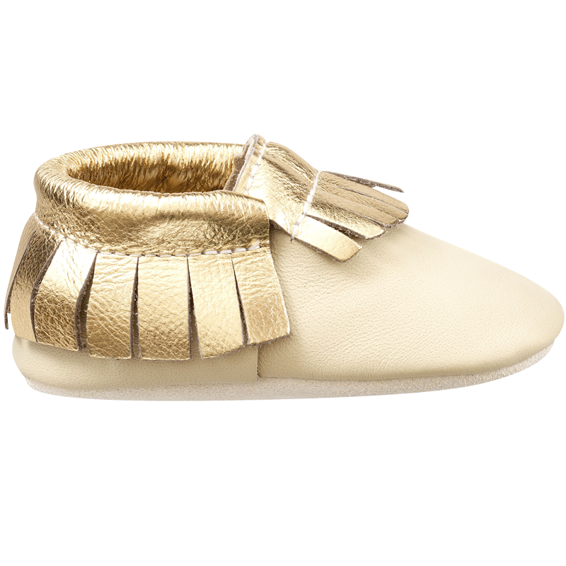 Chaussons-bebe-cuir-souple-franges-beige-doree-redoute