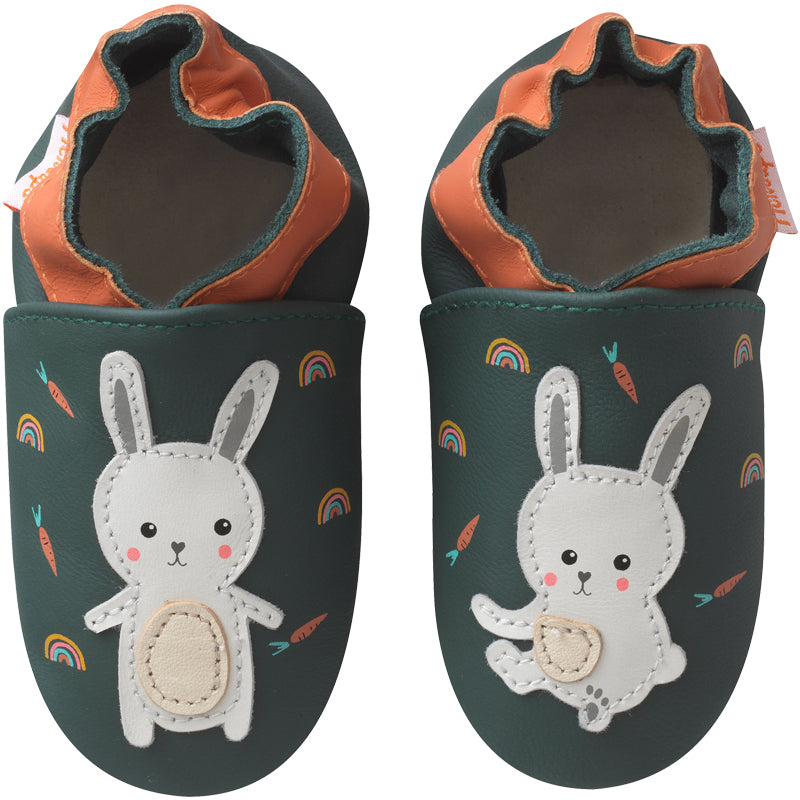 chaussons-bebe-cuir-souple-gabin-lapin-face