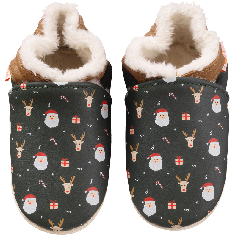 chaussons-bebe-cuir-souple-fourre-gaspard-noel-face