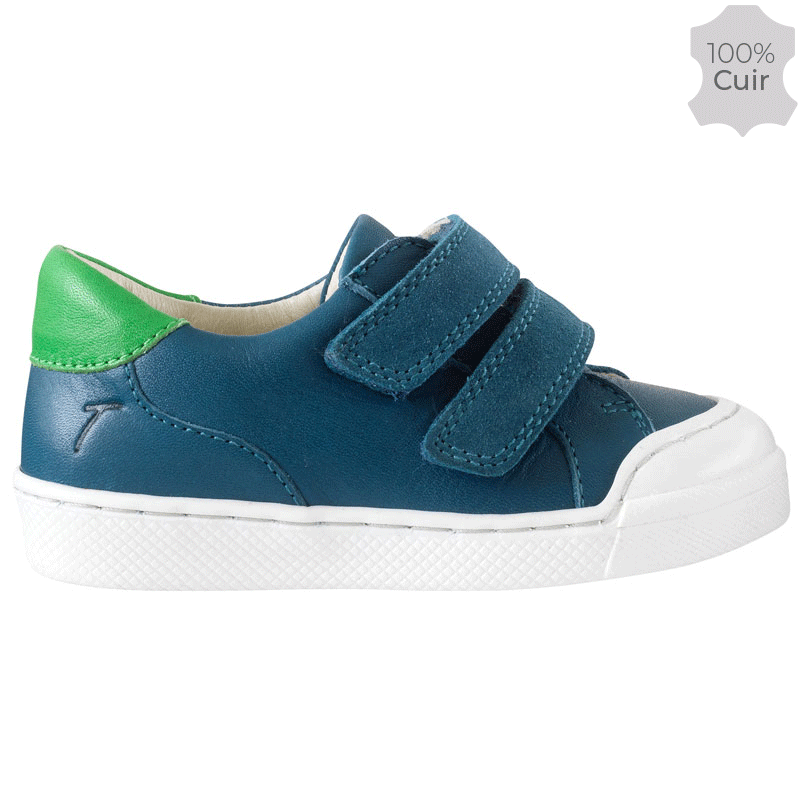 chaussures-premiers-pas-happy-bleu-canard-profil
