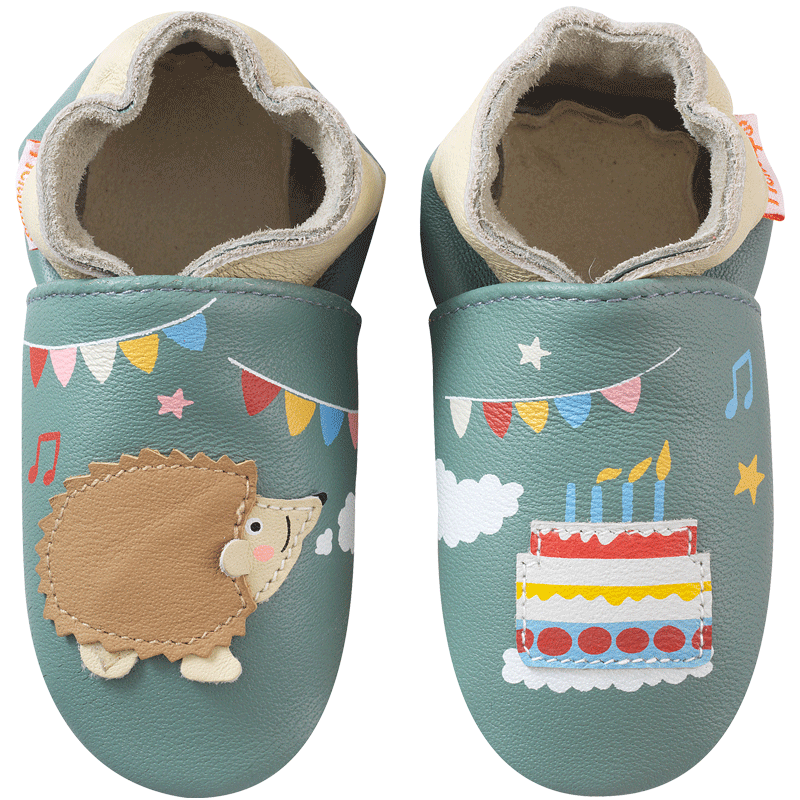 Chaussons bébé cuir souple Hector le herisson – Tichoups.