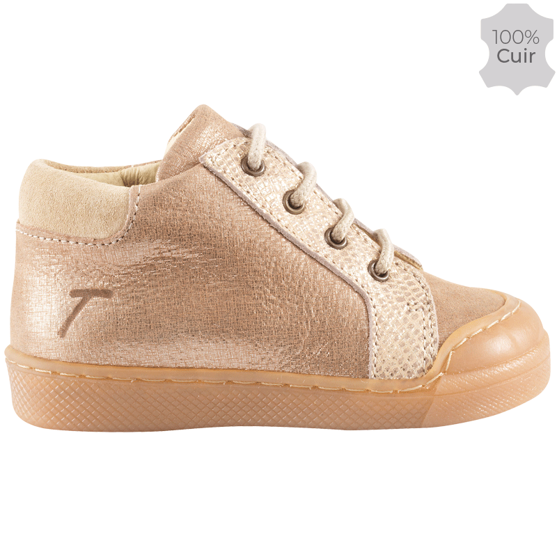 chaussures-premiers-pas-lacy-beige-metallise-redoute