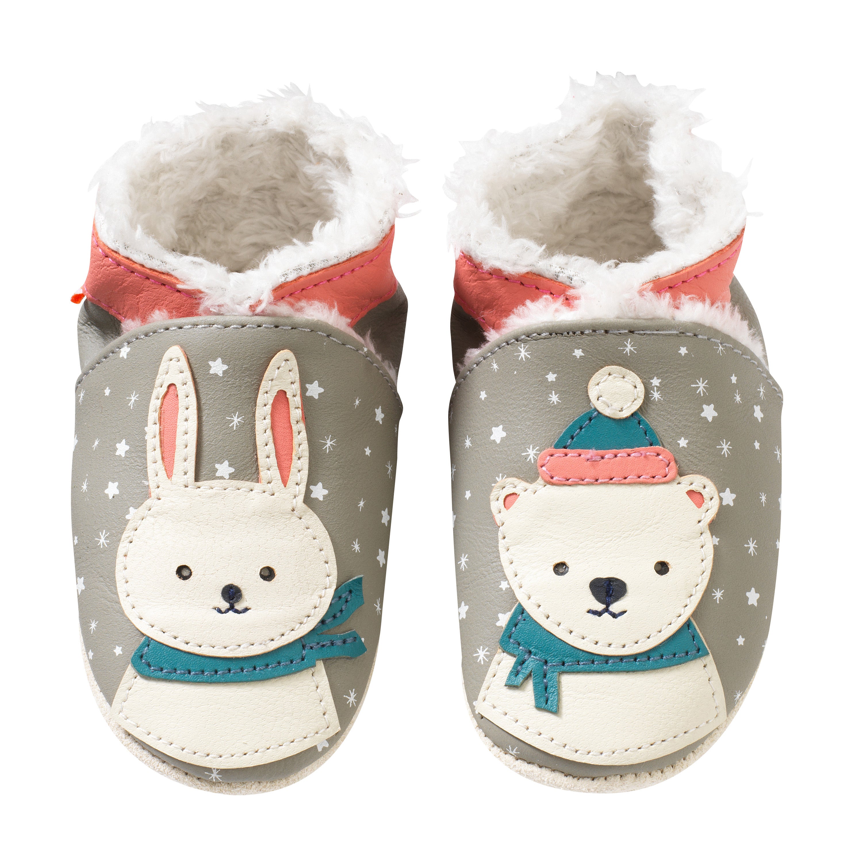 chaussons-bebe-cuir-souple-fourres-neige-face