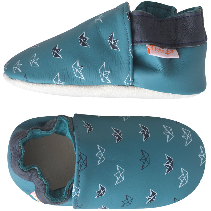 chaussons-bebe-cuir-souple-leo-les-bateaux-profil