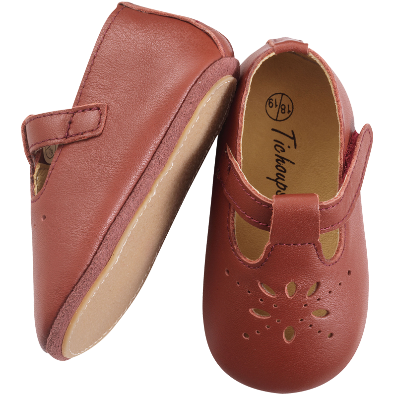 chaussures-bebe-cuir-souple-salome-havane-profil