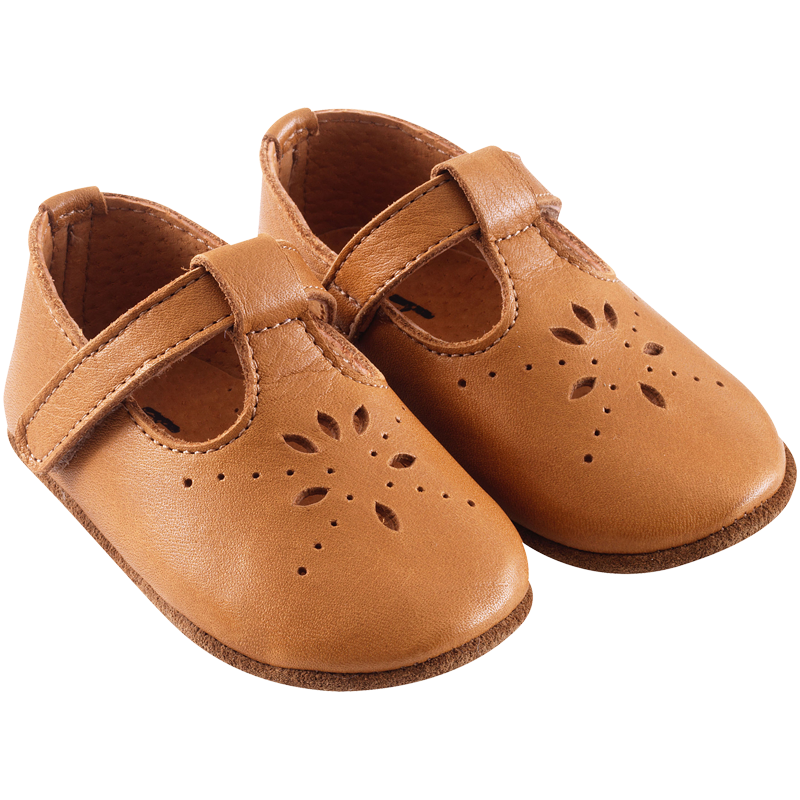 chaussures-bebe-cuir-souple-salome-cognac-profil