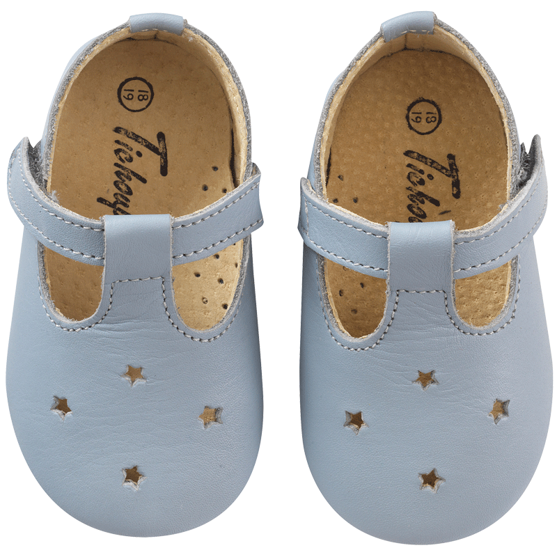 chaussures-bebe-cuir-souple-star-bleu-gris-face
