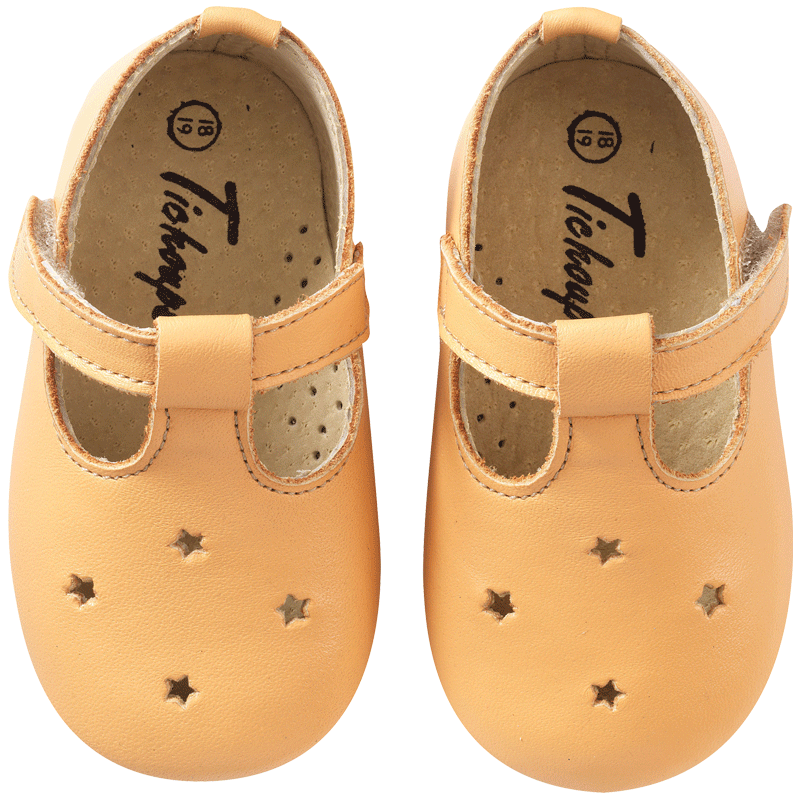chaussures-bebe-cuir-souple-star-peche-blanche-face