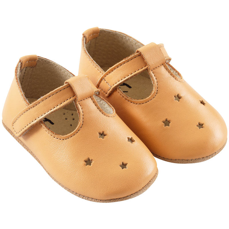 chaussures-bebe-cuir-souple-star-peche-blanche-profil