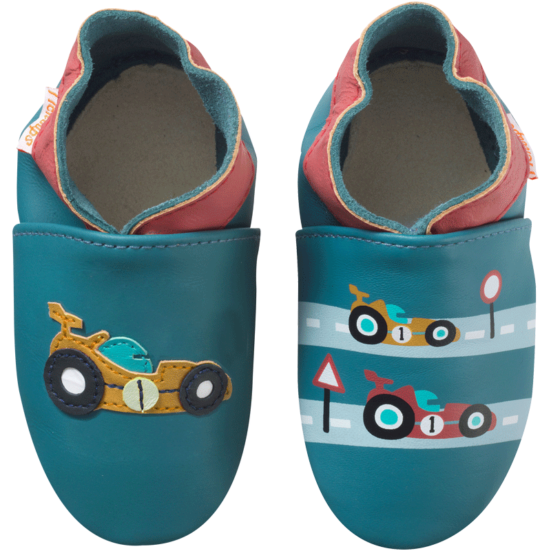 Chaussons bébé cuir souple valentin la formule 1 – Tichoups.