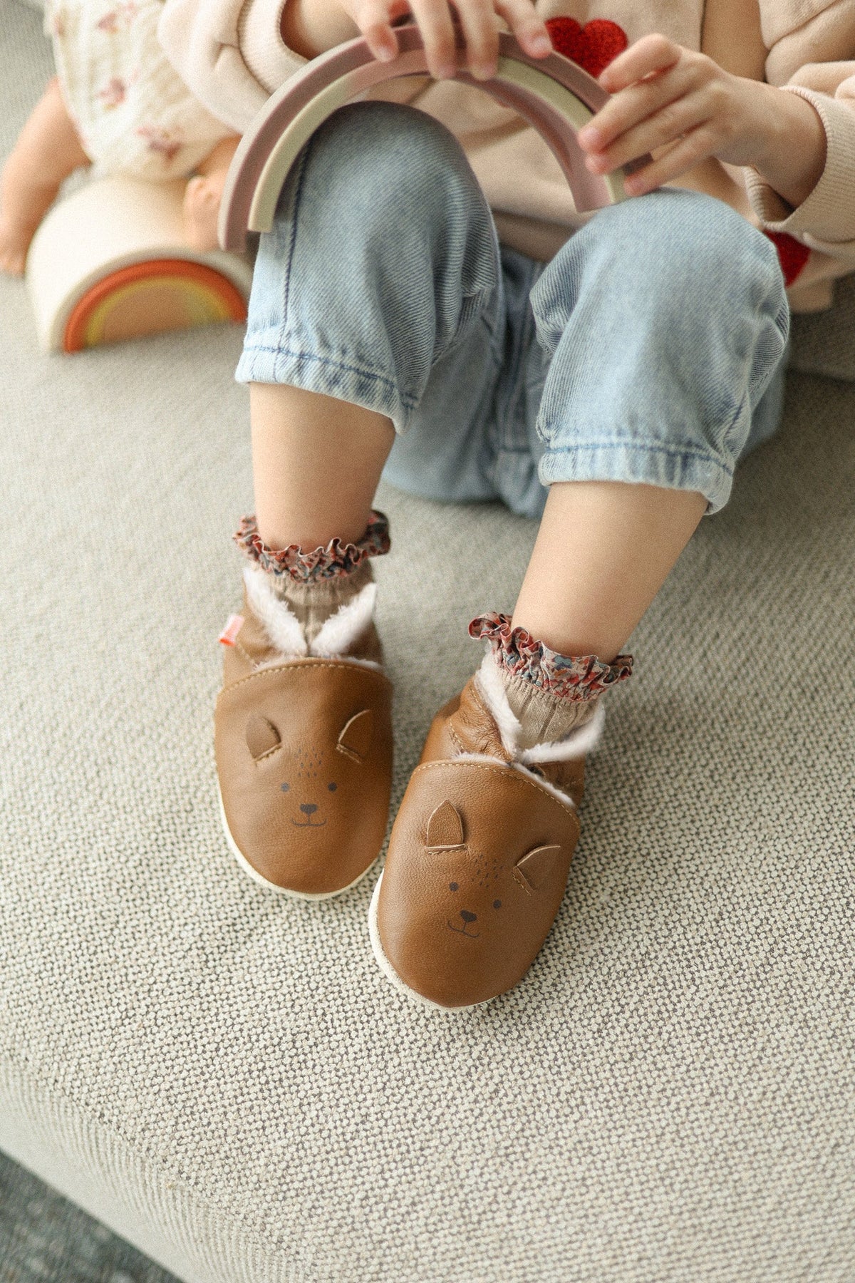 Chaussons bébé fourrés en cuir souple : à partir de quelle température les mettre ?