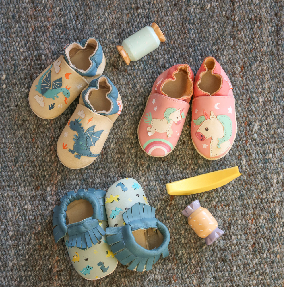 Chausson cuir souple bébé sales