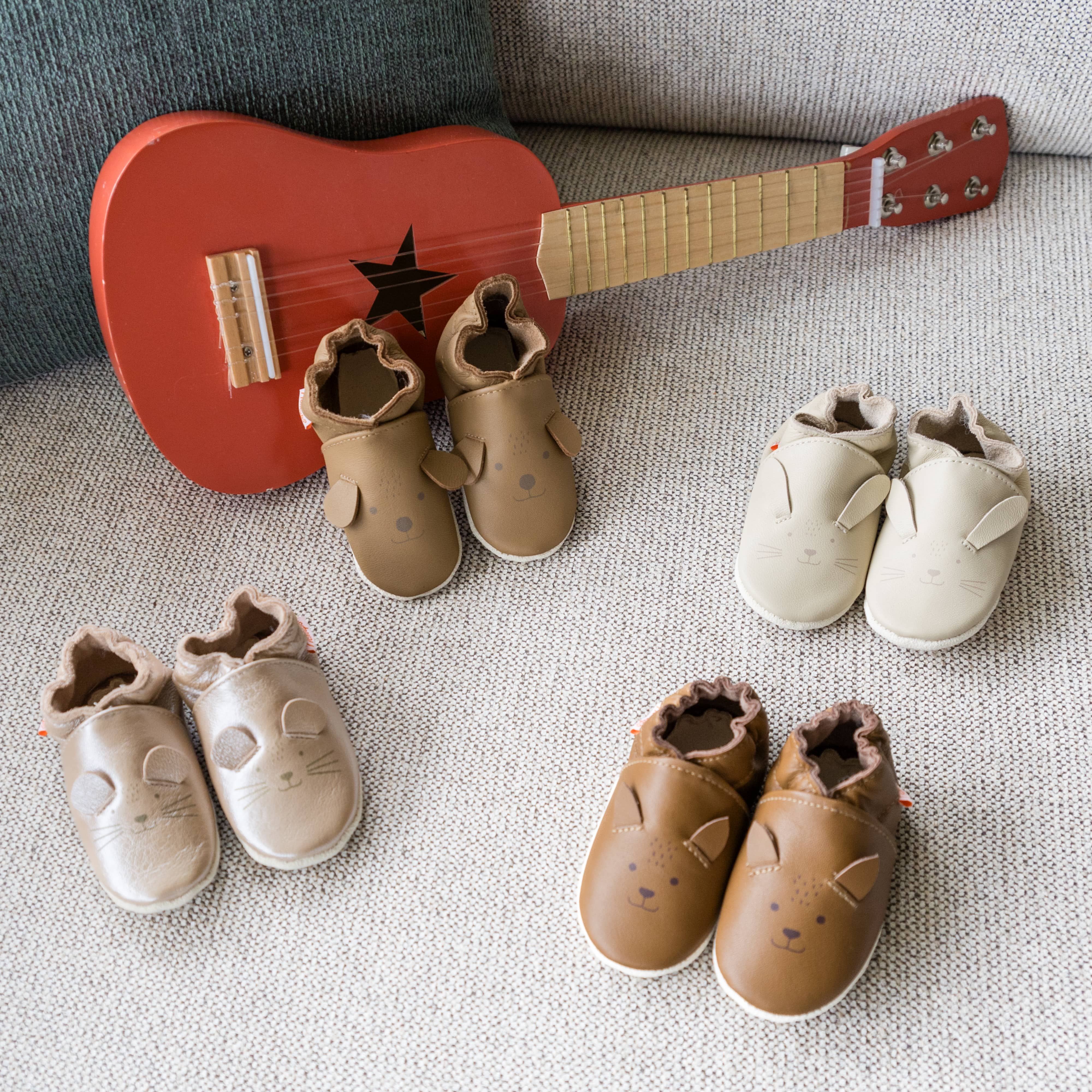 Chaussons en cuir Animaux