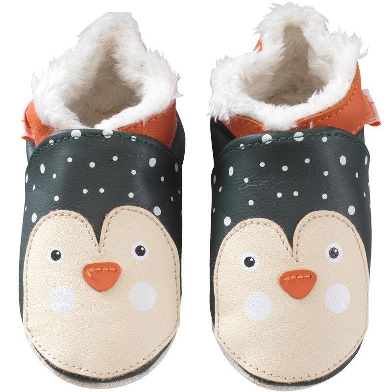 Chaussons bébé en cuir fourrés Foublu Chat Rose Baba Easy Peasy - Dröm