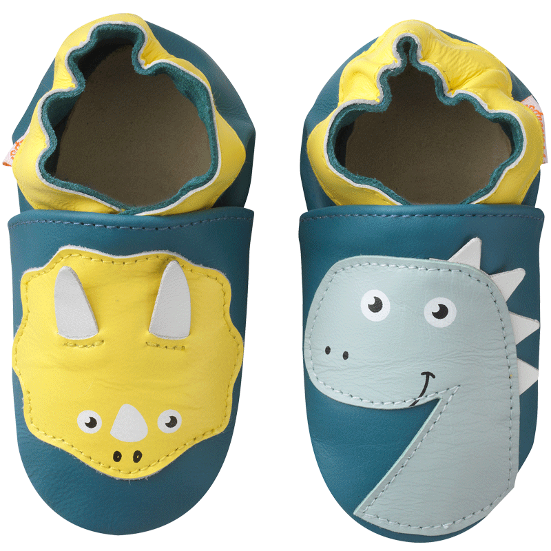 chaussons-bebe-cuir-souple-axel-enzo-dinosaures-face