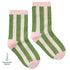 Rayées - vert olive et rose