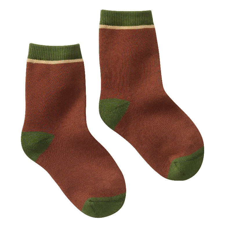 chaussettes sans couture marron et vert épaisses 