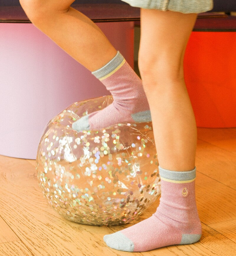 Unies paillettes - mauve et bleu