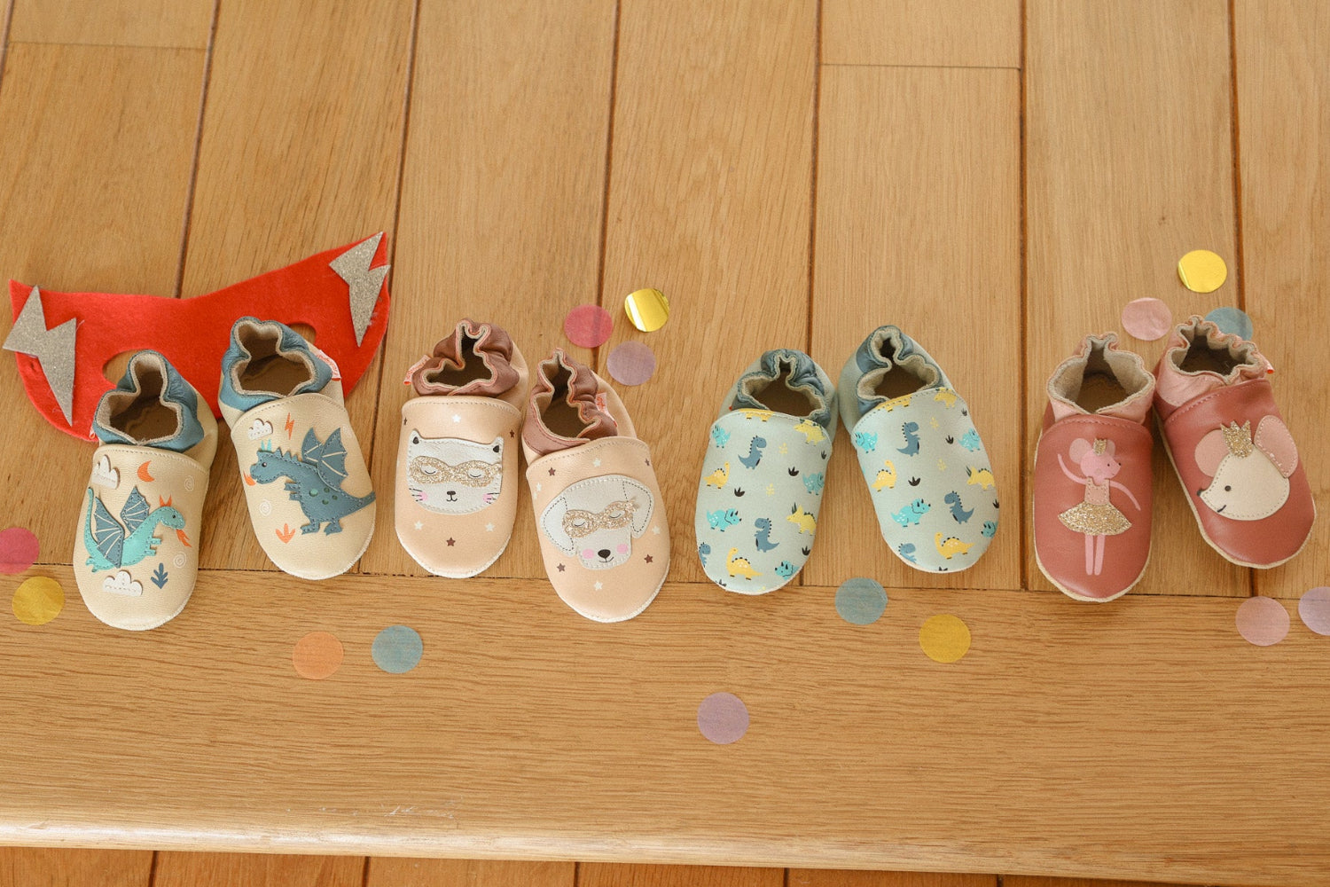 Chaussons enfant cuir souple carnaval