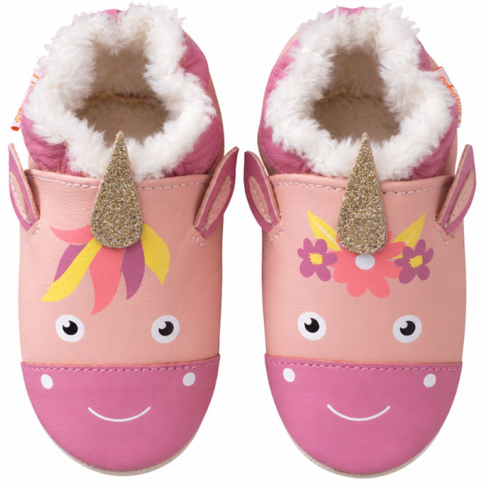 chausson cuir souple fourré Lise la licorne