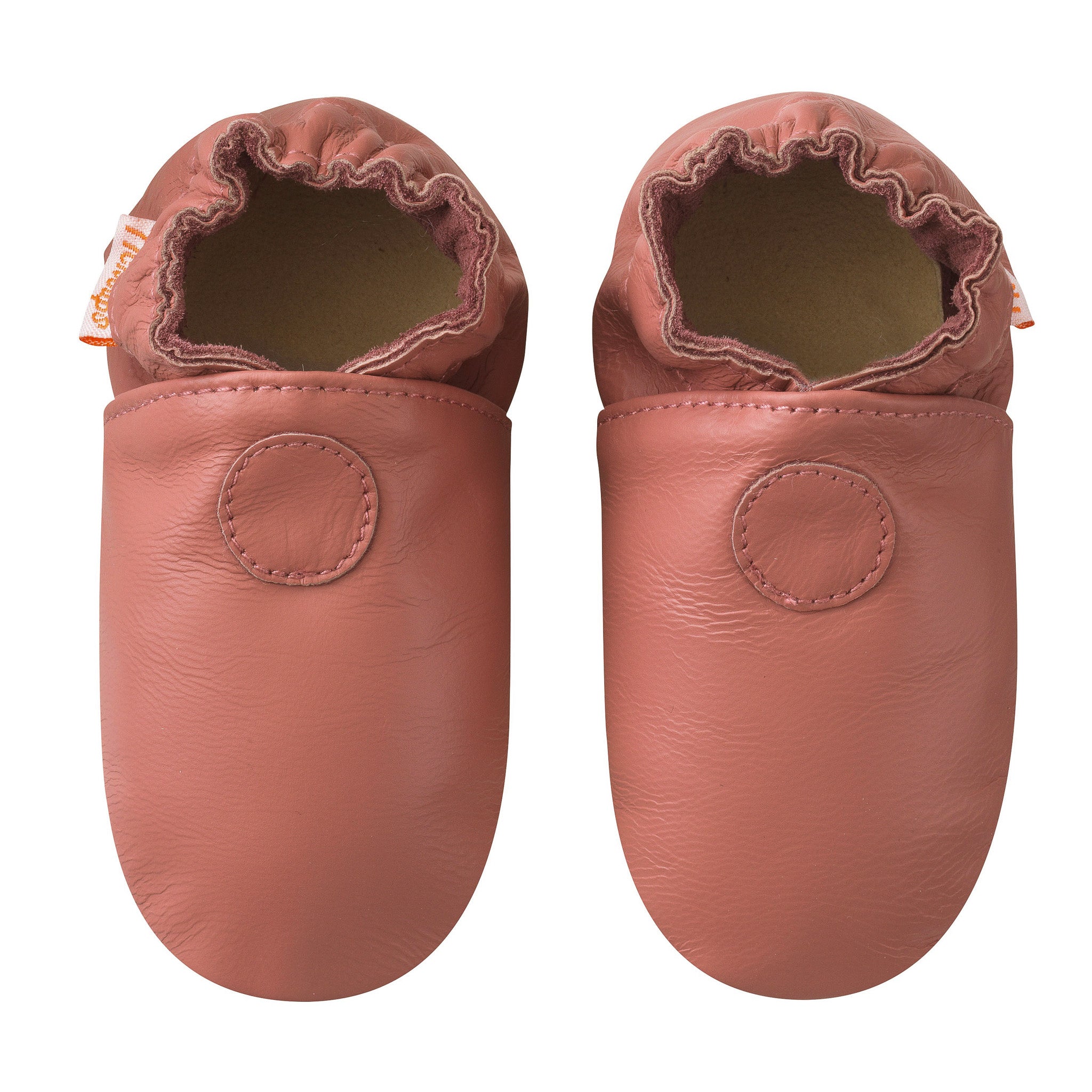 Chausson cuir souple rose velours