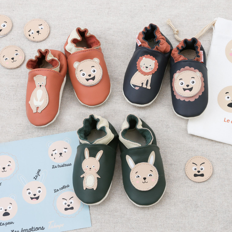Maeau Chaussures Premier Pas Bébé Garçon Fille 0-18 Mois - Chaussons Cuir Souple Mocassin Antidérapants