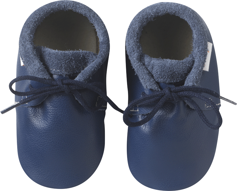chaussures-bebe-cuir-souple-marine-face