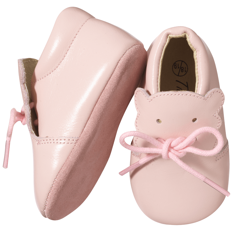 Chaussures bébé cuir souple bobi rose – Tichoups.