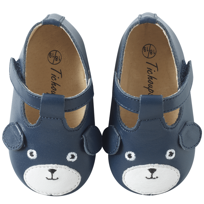chaussures-bebe-cuir-souple-poopi-chien-bleu-face