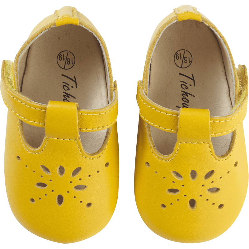 chaussures-bebe-cuir-souple-salome-jaune-moutarde-face