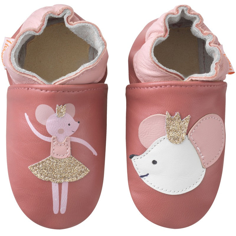 chaussons-bebe-cuir-souple-coralie-la-souris-face