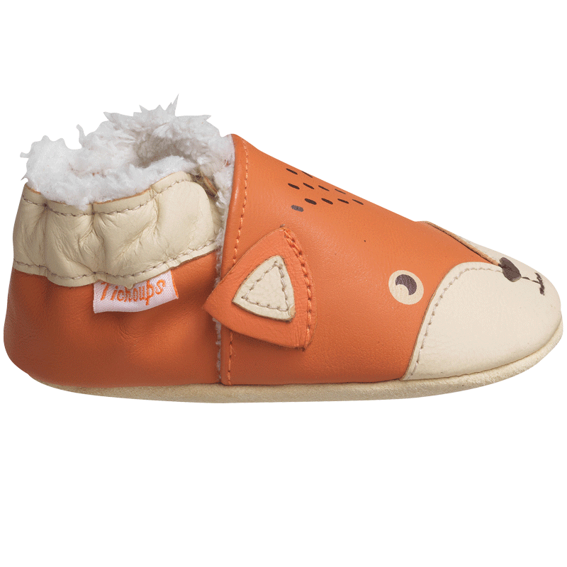 Chaussons bébé fourrés avec noeud et franges - Choupi