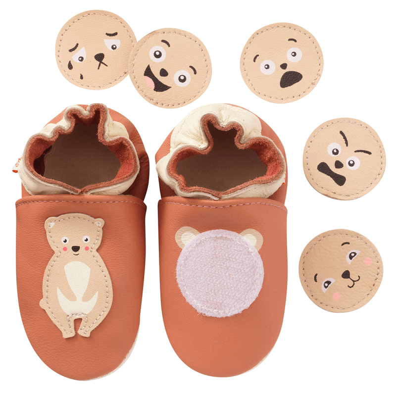 chaussons-bebe-cuir-souple-emotions-ours-pack