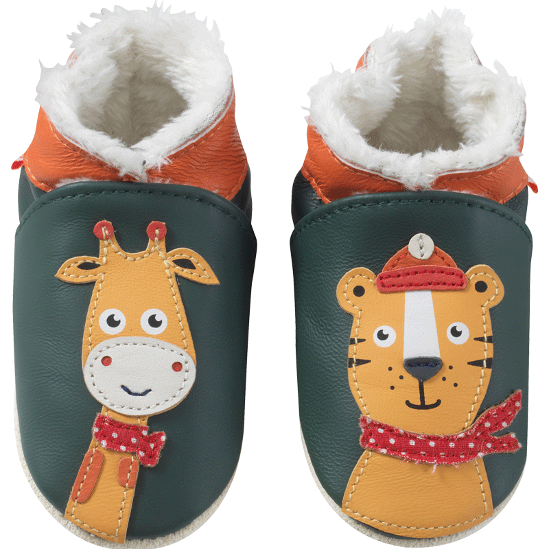 chaussons-bebe-cuir-souple-fourres-hiver-georges-gaetan-face