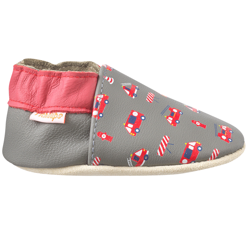 chaussons-bebe-cuir-souple-honore-camions-pompiers-redoute