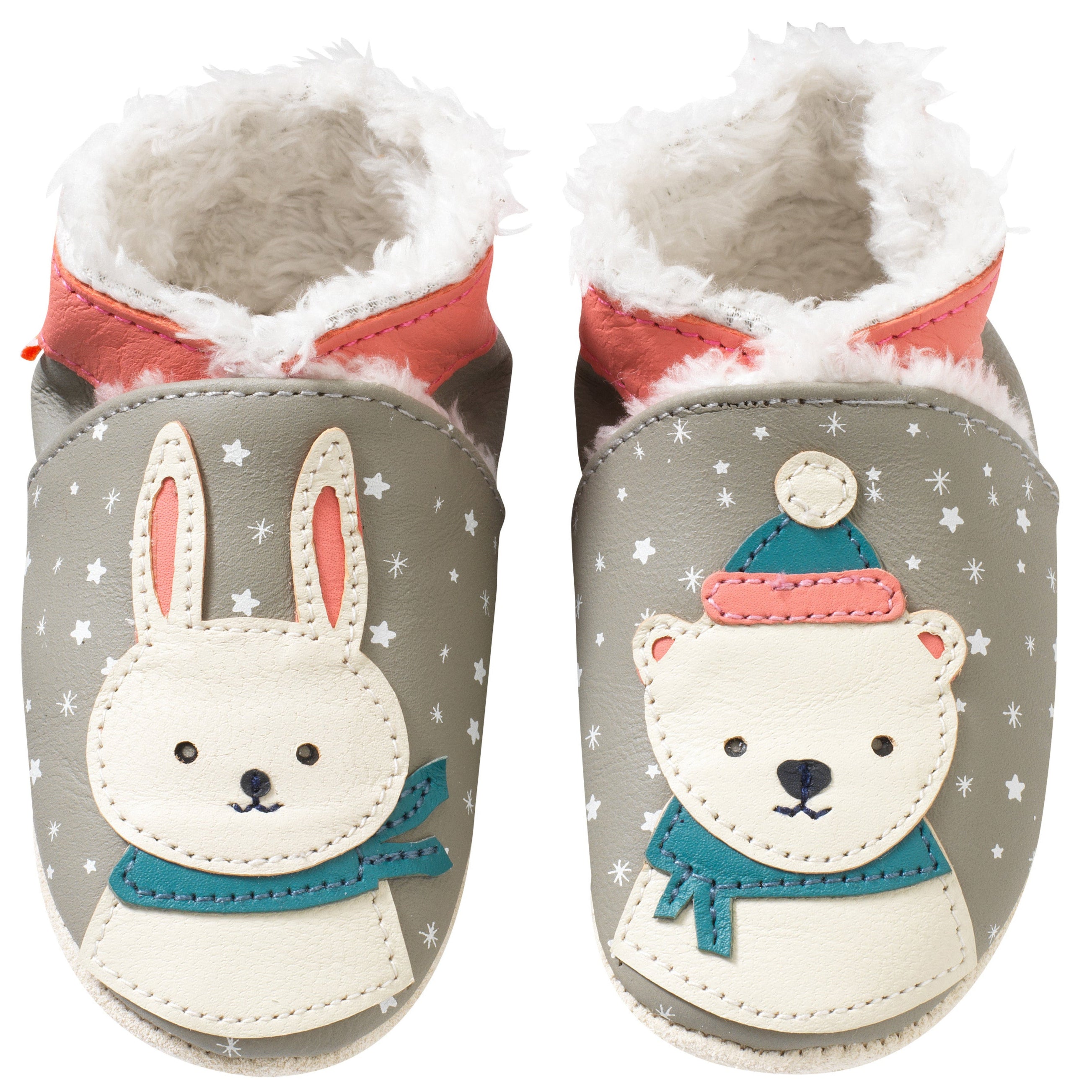 chaussons-bebe-cuir-souple-fourres-neige-face